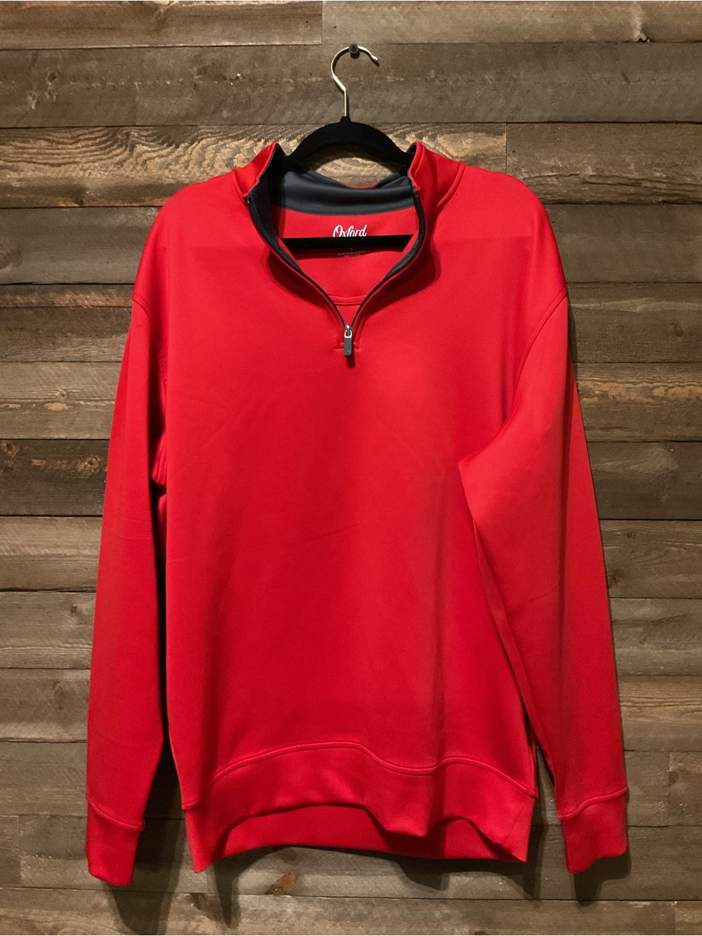 Oxford America Men’s Riverside 1/4 ZIp Stretchy Red Golf Pullover Size Large